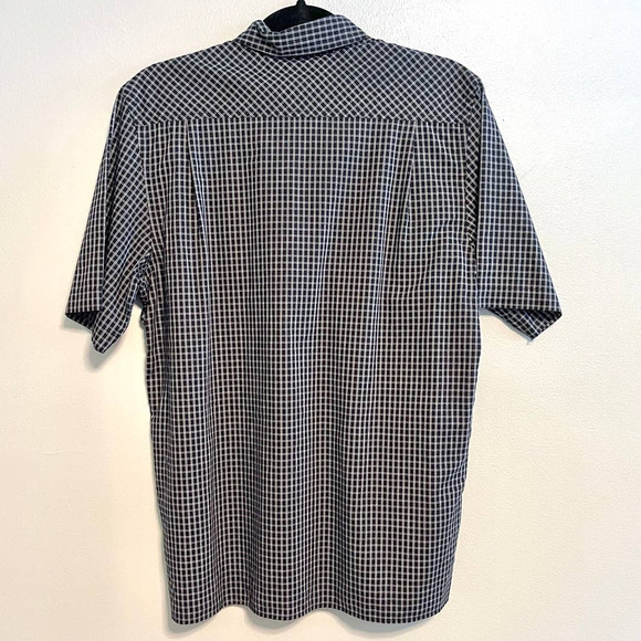 DKNY Short Sleeve Checkered Button Down Shirt | Black/White Small - Picture 3 of 5